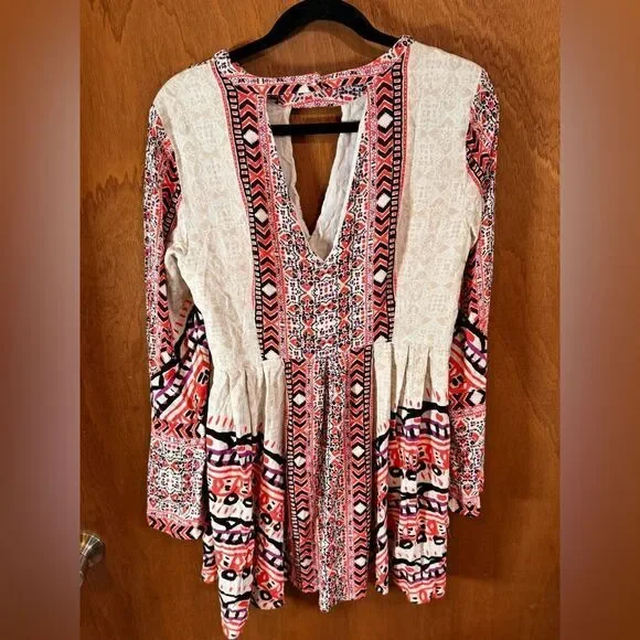 Sold Free People Urban Outfitters Boho Teagan Border Print dress size 12 - Picture 12 of 13